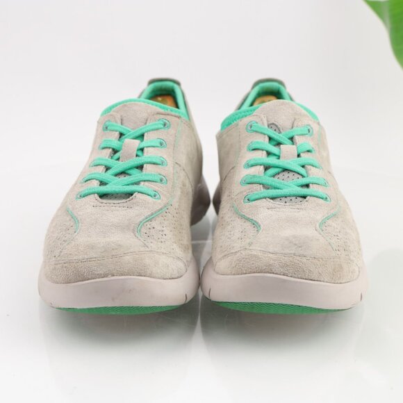 Dansko Womens Elise Sneaker Size 40 9 Gray Suede Green Comfy Walking Shoe LaceUp - Picture 4 of 12